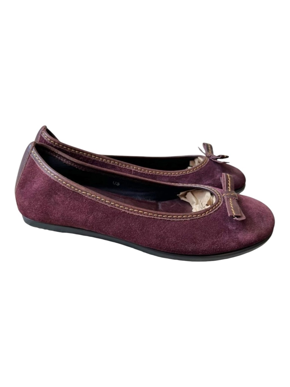 The Flexx Burgundy Suede Slip On Flats